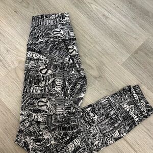 lululemon athletica Black and White Graphic Leggings